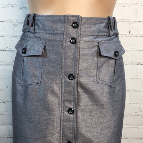 Milano Women's 2 Piece Skirt Business Power Suit w/ Blazer Sz 8 Gray - Picture 7 of 14